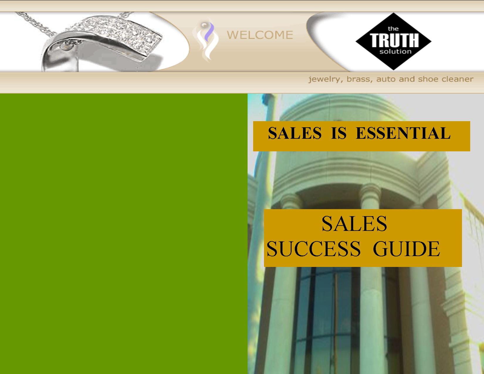 SALES IS ESSENTIAL  SUCCESS GUIDE